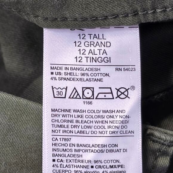 Old Navy Green Moss Pants NEW Pixie Chino Stretch Skinny Womens Size 12 Tall Zip - Picture 4 of 9